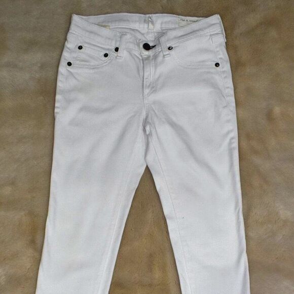 Rag & Bone Skinny White Zipper Capri Jeans Size 26 - Picture 4 of 13